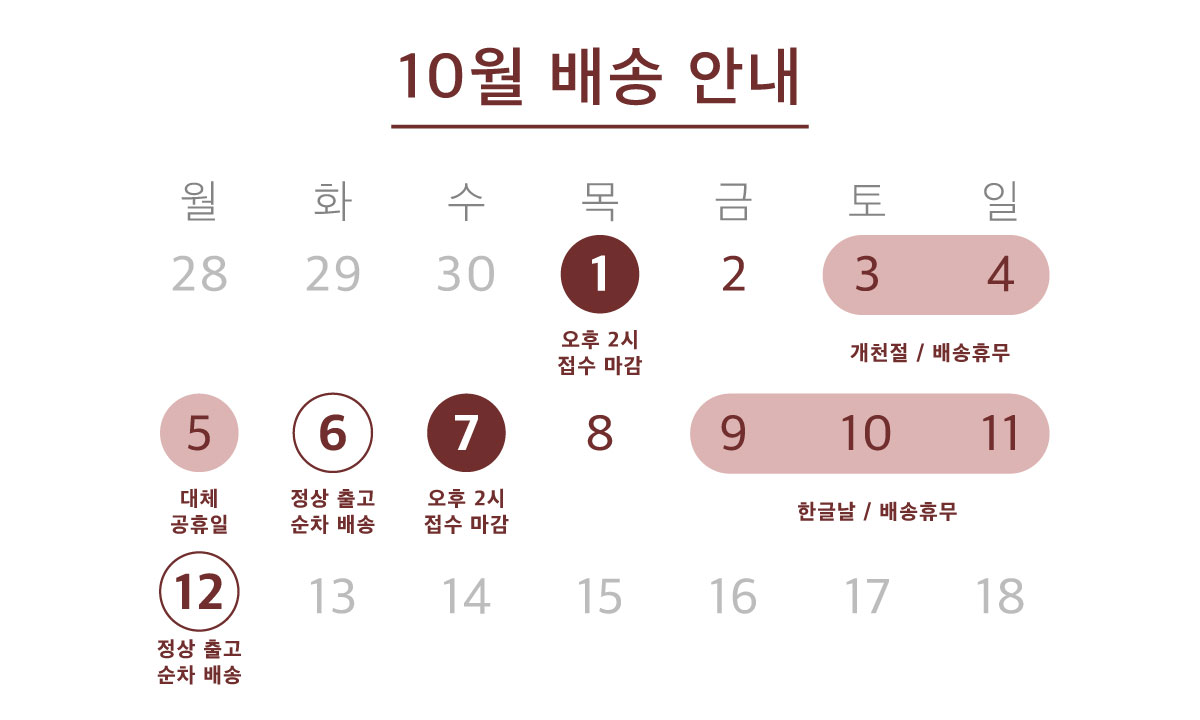10월 배송 안내